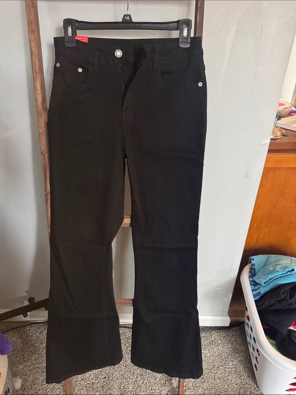 Classic Black High-Waist flared-Leg Pants
